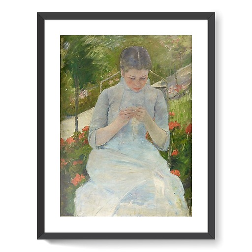 Young Woman Sewing in the Garden, Mary Cassatt (framed art prints)