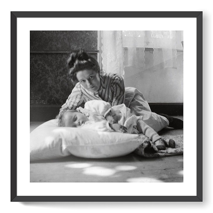 Anne-Marie asleep on a pillow with Gabrielle (framed art prints)