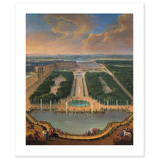 Vue du château de Versailles depuis le Bassin du Dragon et de Neptune (affiches d'art)