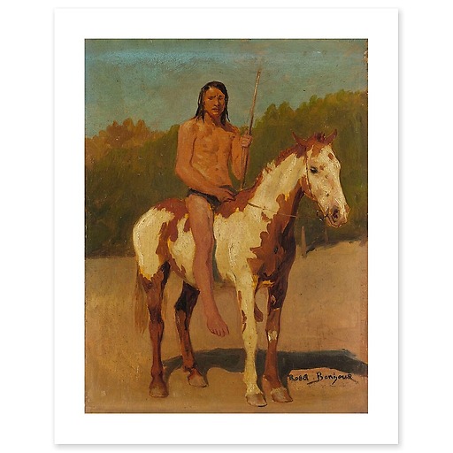 Red skin on horseback (canvas without frame)