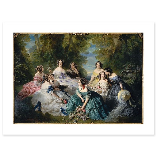 L'impératrice Eugénie entourée des dames d'honneur du palais (affiches d'art)