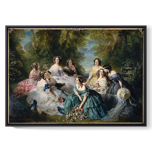 The Empress Eugénie surrounded by her ladies in waiting (framed canvas)