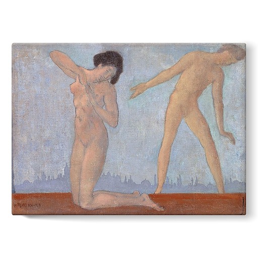 Japanese Nude Kneeling and Adolescent Nude Standing (stretched canvas)