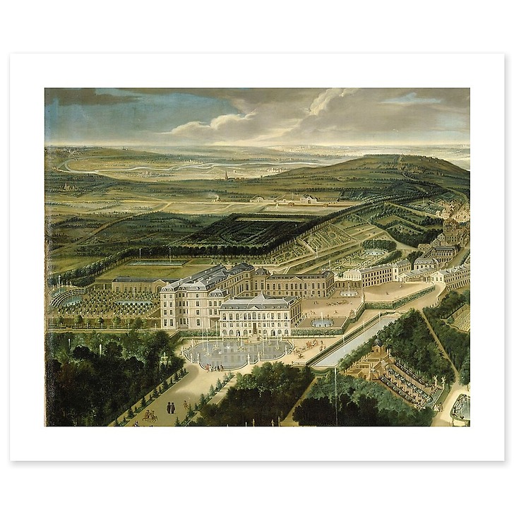 Perspective view of Royal castle and gardens of Saint Cloud near Paris in 1700 (art prints)