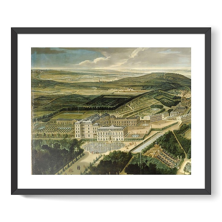 Vue cavalière du château, jardins bas et de la ville de Saint-Cloud (affiches d'art encadrées)