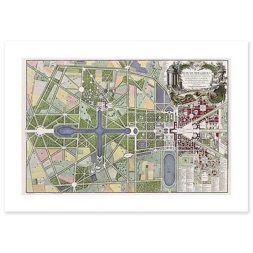 Map of Versailles, the small park and its outbuildings (art prints)