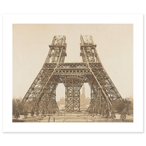 Tour Eiffel : montage des piliers au-dessus du pilier du 1er étage (affiches d'art)