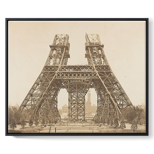 Tour Eiffel : montage des piliers au-dessus du pilier du 1er étage (toiles encadrées)