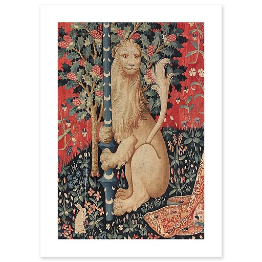 Tapestry of the Lady with Unicorn: Hearing (canvas without frame)