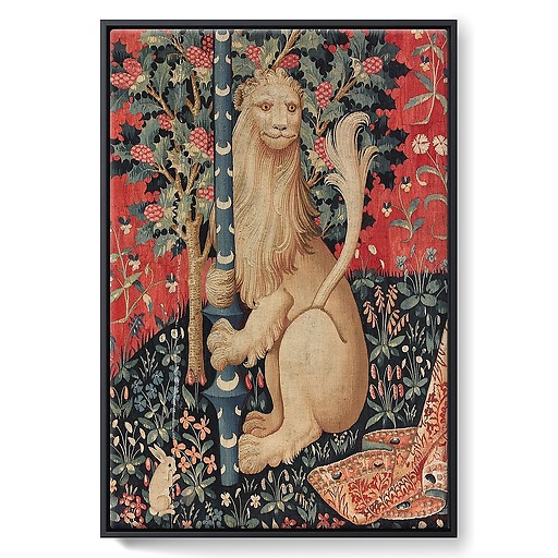 Tapestry of the Lady with Unicorn: Hearing (framed canvas)