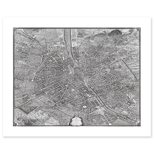 Map of Paris, known as Turgot's map (canvas without frame)