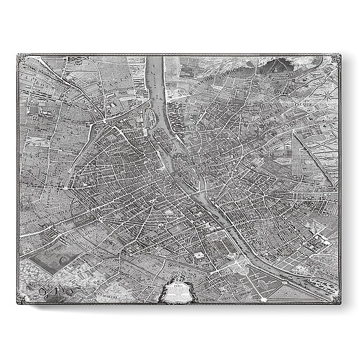 Map of Paris, known as Turgot's map (stretched canvas)