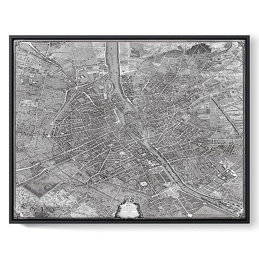 Map of Paris, known as Turgot's map (framed canvas)