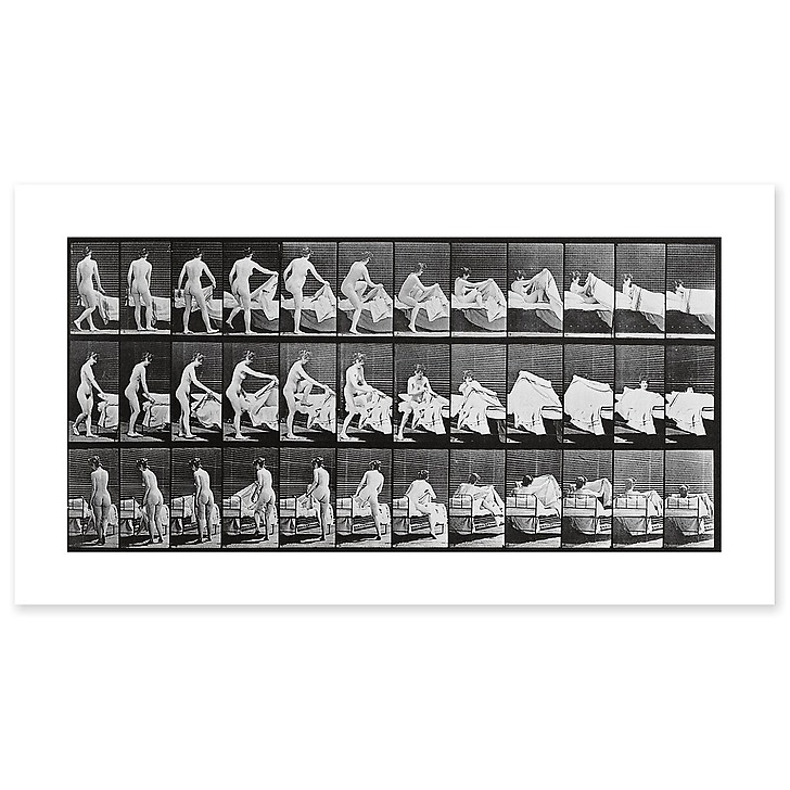 Animal Locomotion : femme nue se coucha (toiles sans cadre)