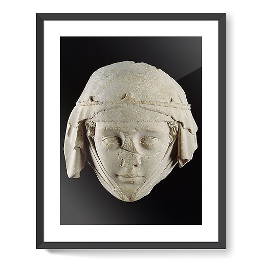 Masque du gisant de Jeanne de Toulouse, provenant de l'abbatiale de Gercy à Varennes-Jarcy (affiches d'art encadrées)