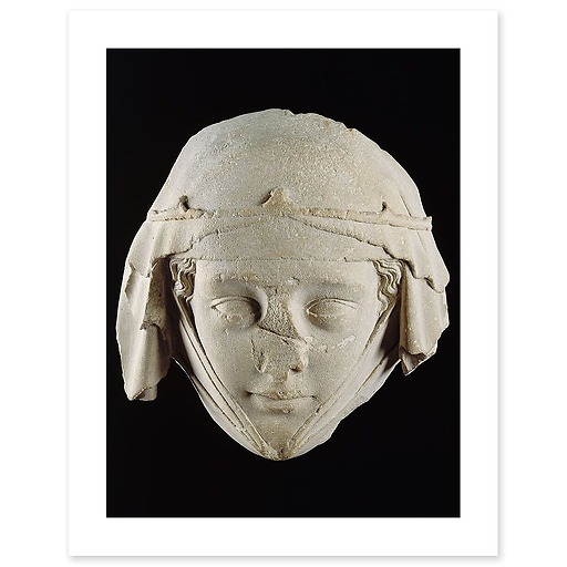 Masque du gisant de Jeanne de Toulouse, provenant de l'abbatiale de Gercy à Varennes-Jarcy (toiles sans cadre)