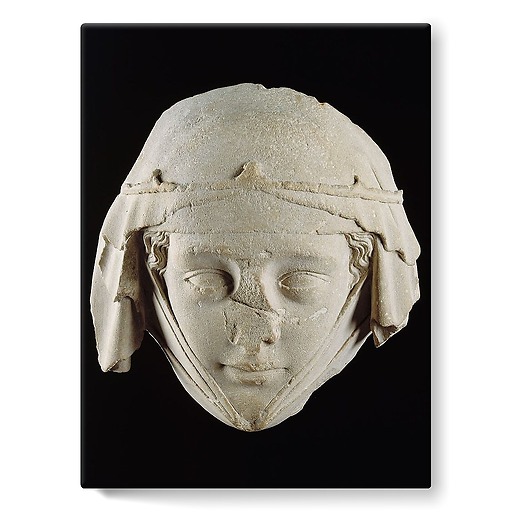 Masque du gisant de Jeanne de Toulouse, provenant de l'abbatiale de Gercy à Varennes-Jarcy (toiles sur châssis)