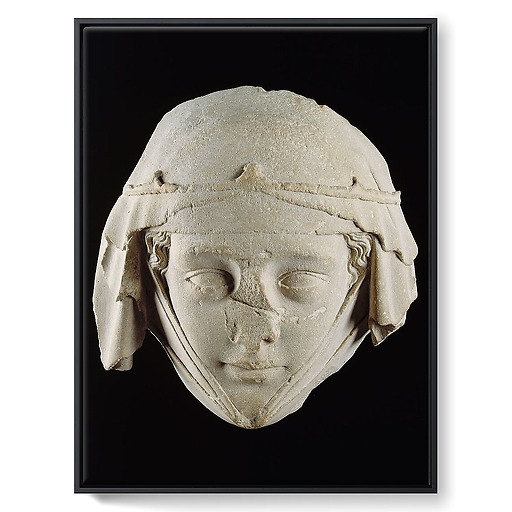 Masque du gisant de Jeanne de Toulouse, provenant de l'abbatiale de Gercy à Varennes-Jarcy (toiles encadrées)