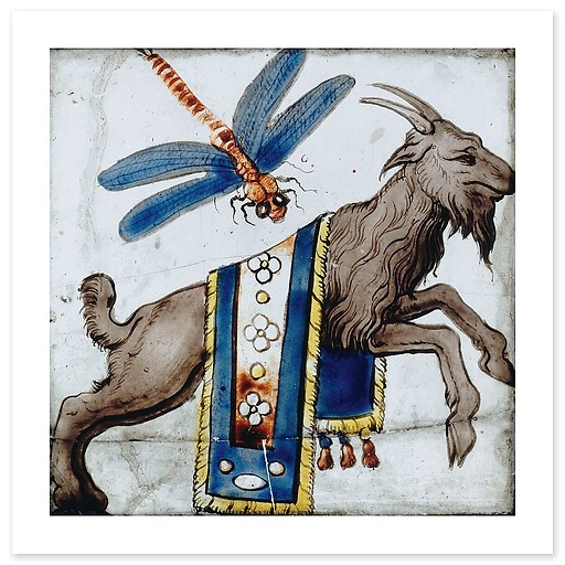 Goat and dragonfly (art prints)