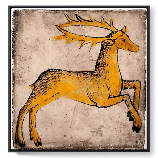 Overlapping deer (framed canvas)
