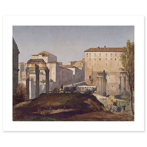 Album d'Italie, antiquités de Rome. Forum et Palatin. Vue du Forum du côté du Tabularium (affiches d'art)