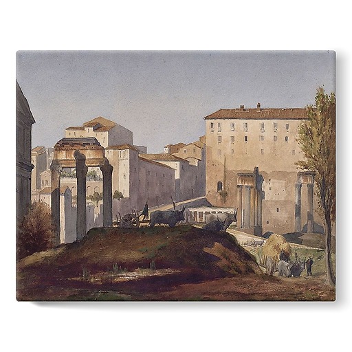 Album d'Italie, antiquités de Rome. Forum et Palatin. Vue du Forum du côté du Tabularium (toiles sur châssis)