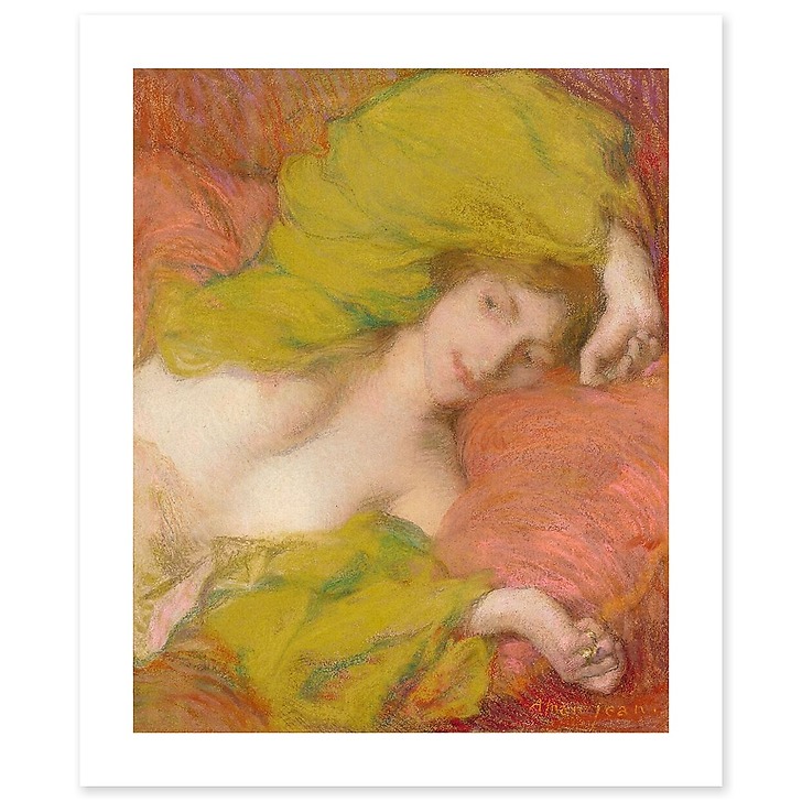 Farniente ou Etude de femme drapée les mains levées (affiches d'art)