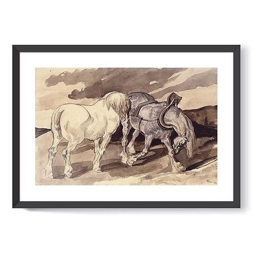 Two detached wagon horses (framed art prints)