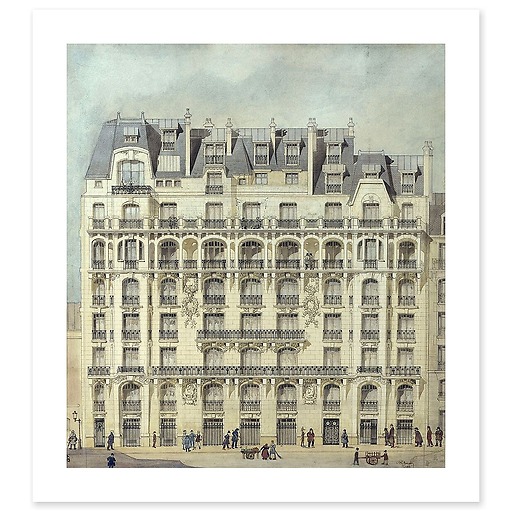 Apartment building (1, rue Huysmans, 75006 Paris): facade, elevation (art prints)