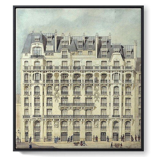 Apartment building (1, rue Huysmans, 75006 Paris): facade, elevation (framed canvas)