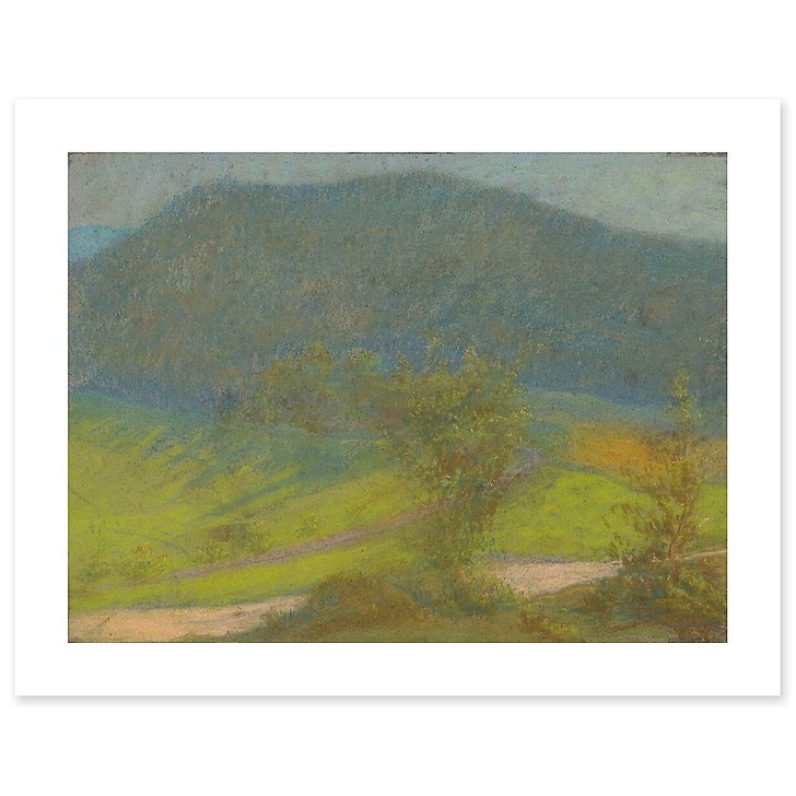 Mountain landscape with trees in the foreground (canvas without frame)