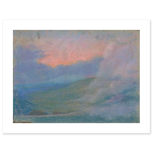 Paysage de montagne au soleil couchant avec effets de nuages (toiles sans cadre)
