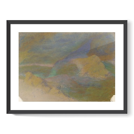 Mountain landscape with rocks in the foreground (framed art prints)