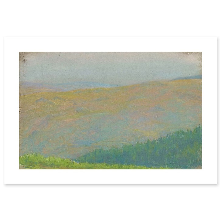 Paysage de montagne avec forêt de sapins au premier plan (toiles sans cadre)