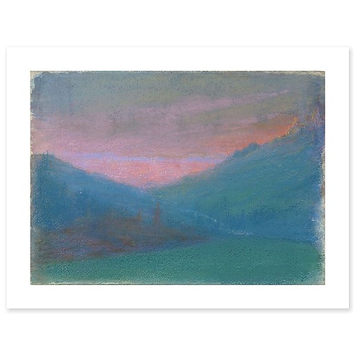 Mountain landscape at sunset (art prints)