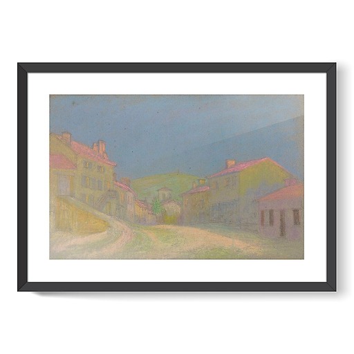 Village with pink roofs (framed art prints)