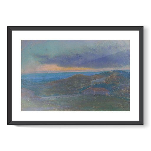 Cottage at sunset (framed art prints)