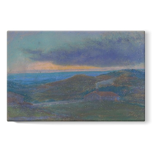 Cottage at sunset (stretched canvas)