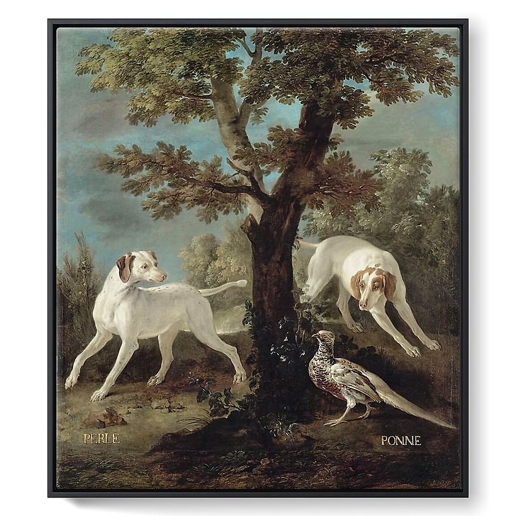 Perle et Ponne, chiennes de la meute de Louis XV (toiles encadrées)