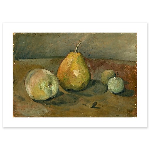 Still life, pear and green apples (canvas without frame)