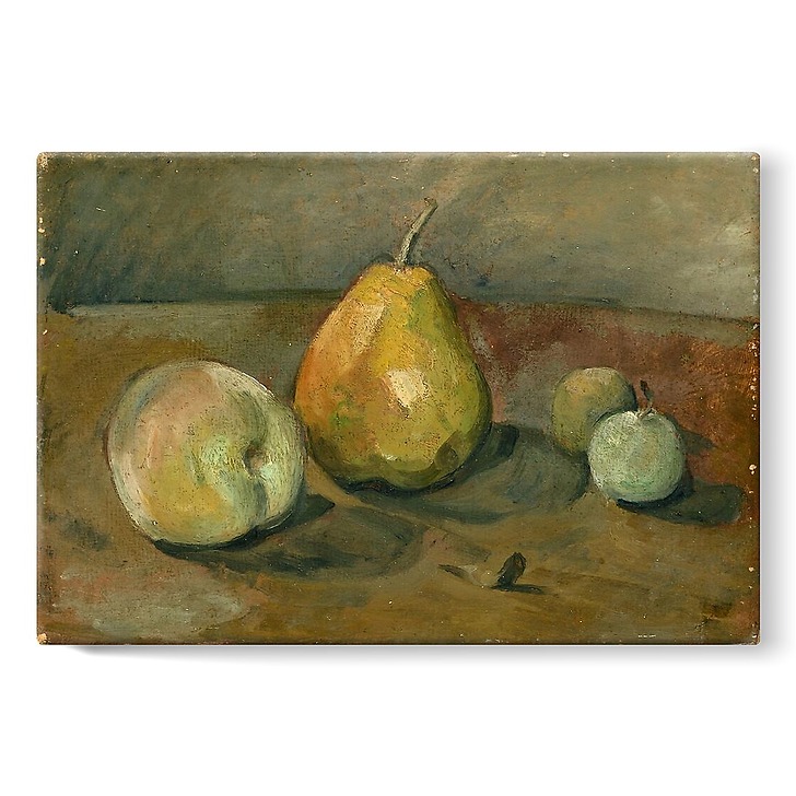 Nature morte, poire et pommes vertes (toiles sur châssis)