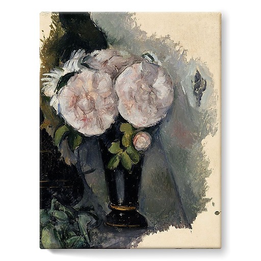 Flowers in a blue vase (stretched canvas)