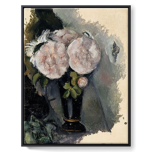Flowers in a blue vase (framed canvas)
