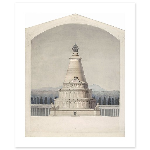 Projet de monument funéraire commémoratif de la défense de Paris : partie centrale du monument (affiches d'art)