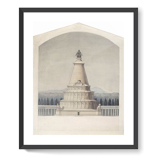 Projet de monument funéraire commémoratif de la défense de Paris : partie centrale du monument (affiches d'art encadrées)