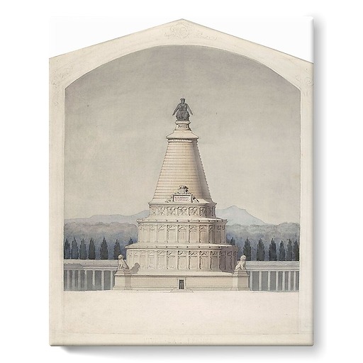 Projet de monument funéraire commémoratif de la défense de Paris : partie centrale du monument (toiles sur châssis)