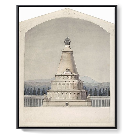 Projet de monument funéraire commémoratif de la défense de Paris : partie centrale du monument (toiles encadrées)