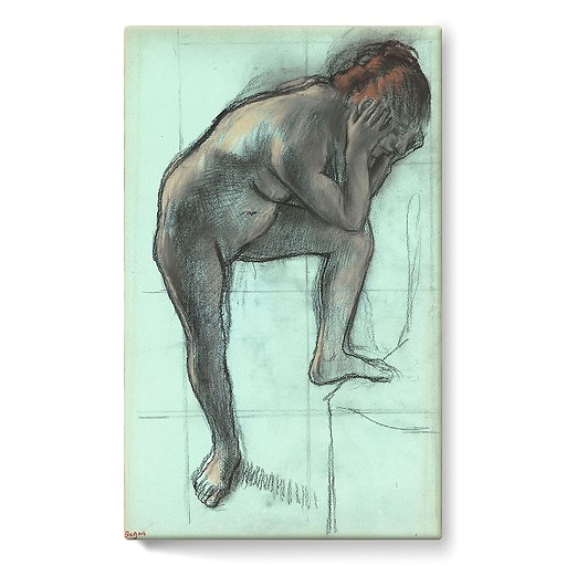 Naked woman standing up (stretched canvas)
