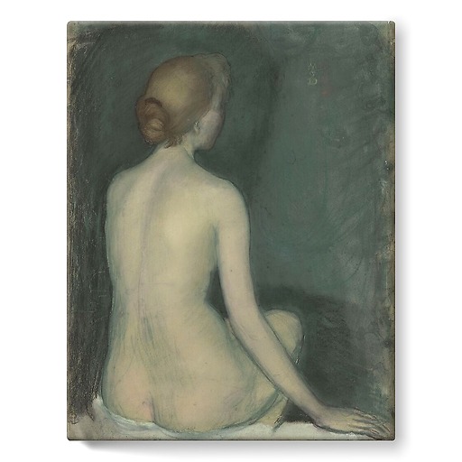 Naked woman, view from behind, facing right (stretched canvas)