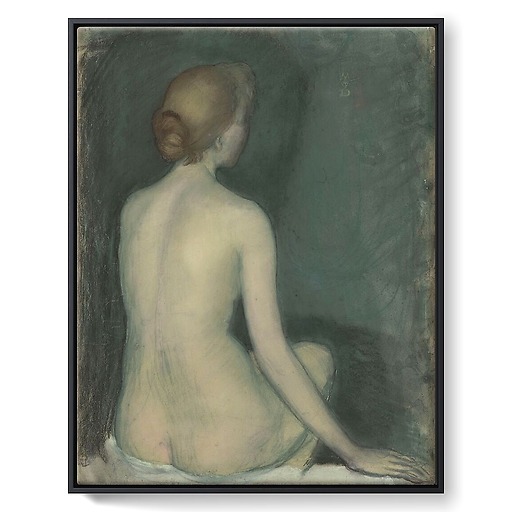 Naked woman, view from behind, facing right (framed canvas)
